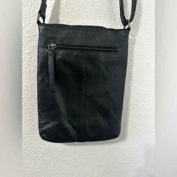 Black Leather Crossbody Bag - Picture 4 of 5